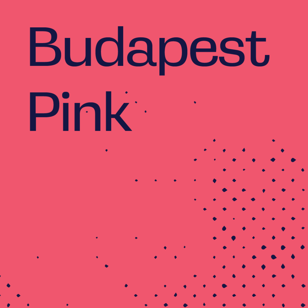A vivid pink colour swatch named "Budapest Pink."